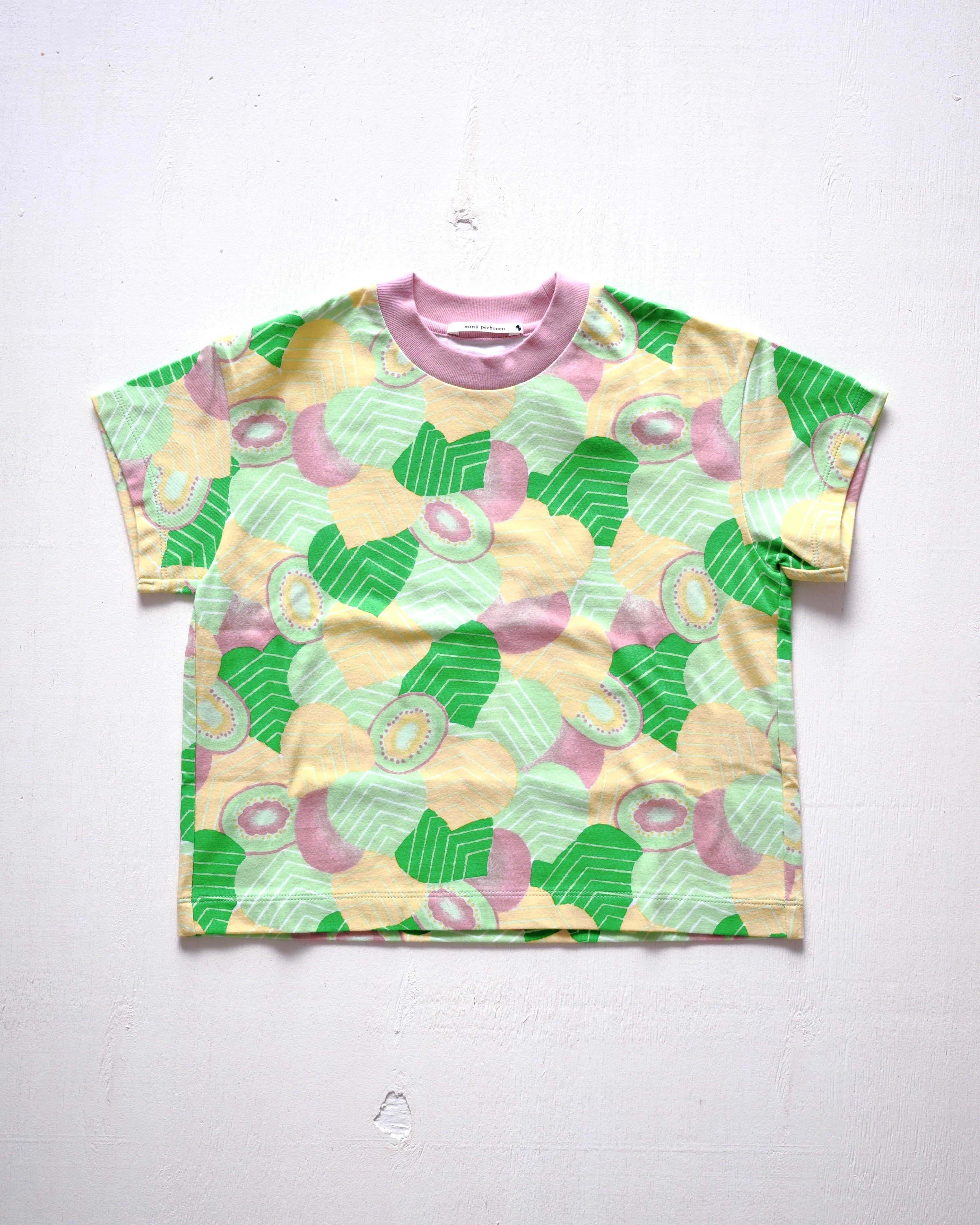 mina perhonen 26SS 】 kiwi “Tシャツ” / AES8523PC / green / 110cm