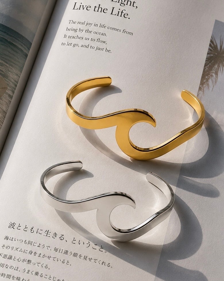 ‼️ゴールド★入荷しました‼️★S.Steel Wave Bangle(ver.3)