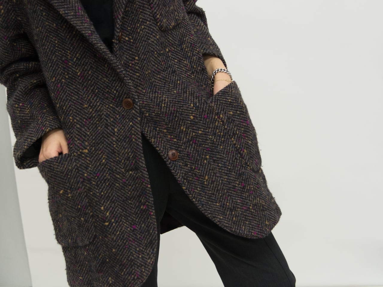 【BALLY】 Tweed jacket Made in Italy(イタリア製 バリー ネップツイードジャケット)1a