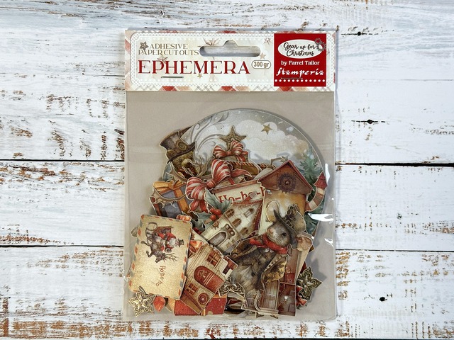 Stamperia Adhesive Paper Cut Outs Ephemera - Gear up for Christmas　シール状ダイカット素材　DFLCT50【Stamperia（スタンぺリア）】[ST-3m]