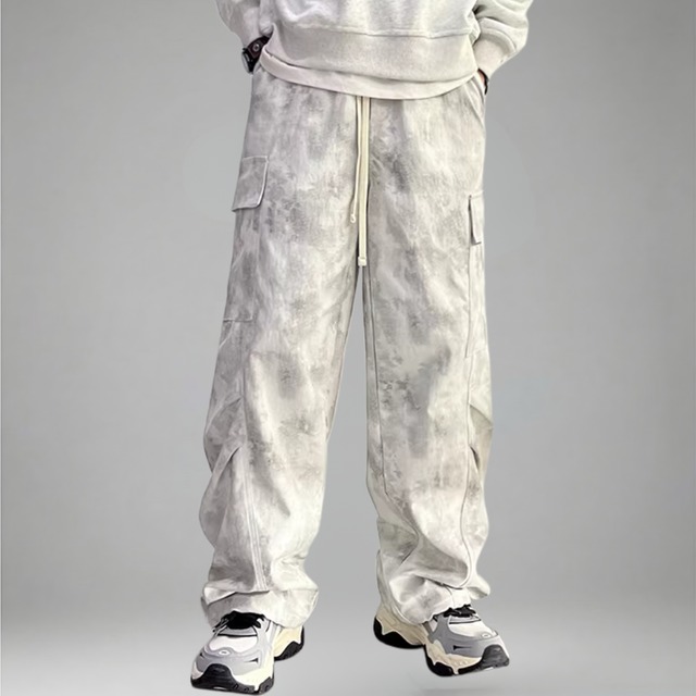 Patch Pocket Wide Tapered Cargo Pants ◇3color H1012