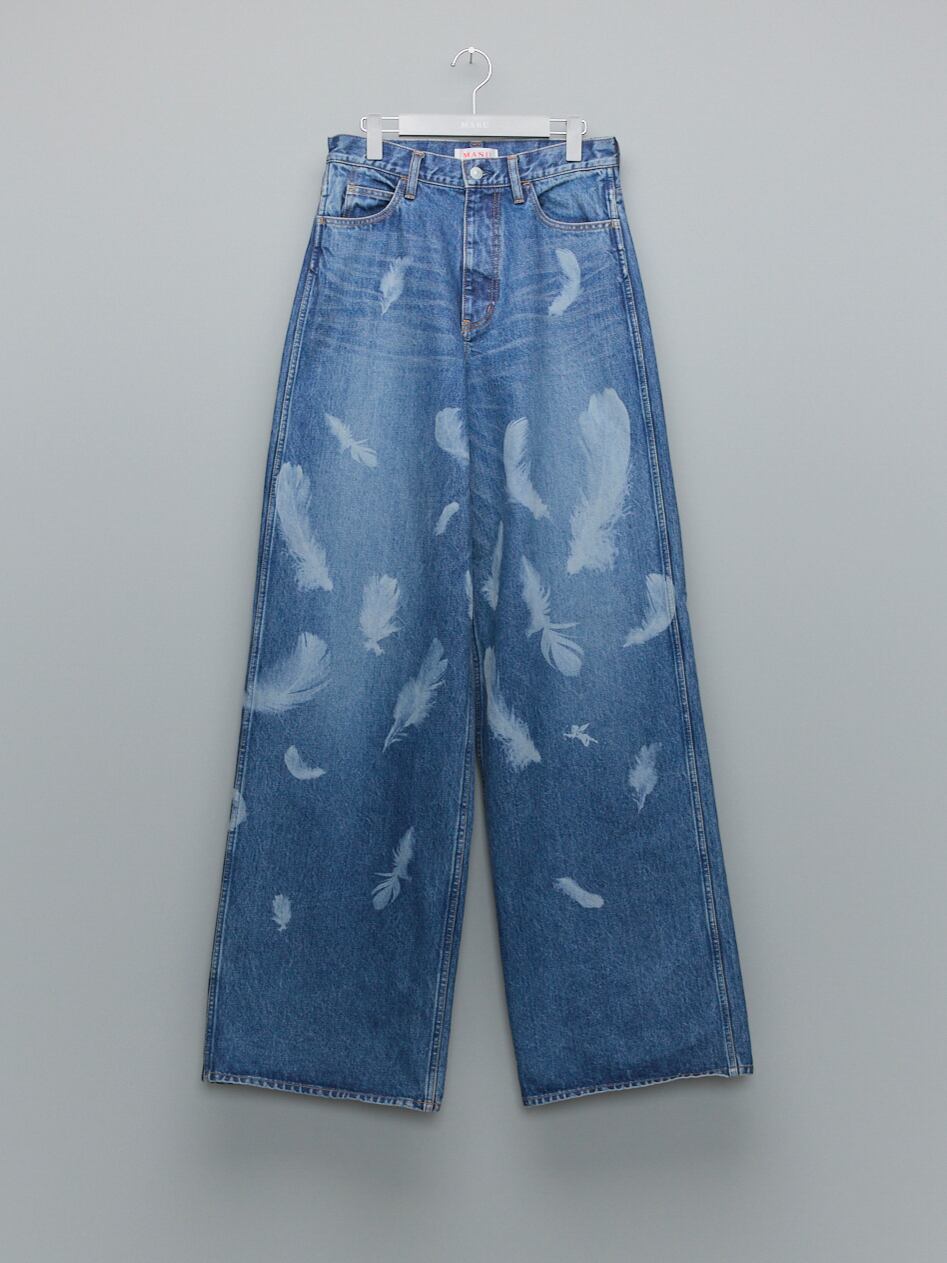 パンツ MASU FEATHER BAGGY JEANS 48 24aw 24AW MASU BOYS FEATHER BAGGY JEANS