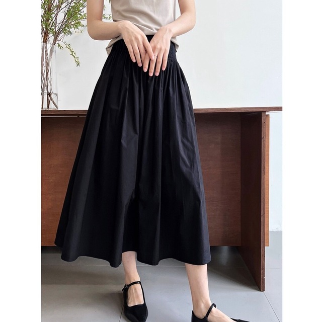 tuck waist A-line skirt　301997