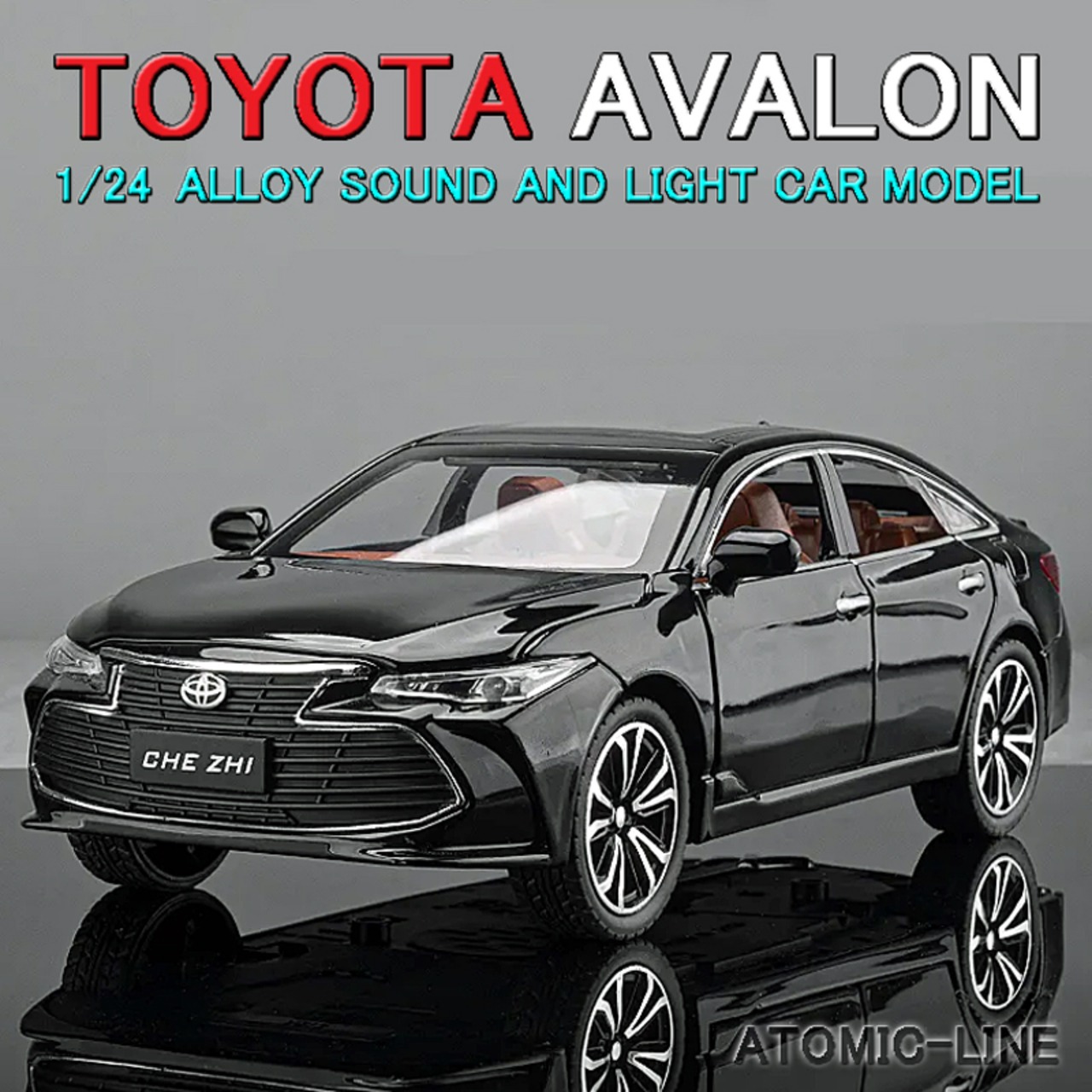 TOYOTA アバロン 1/24 ミニカー 全3色 ライト点灯 エンジンサウンド 合金モデル 模型 ジオラマ