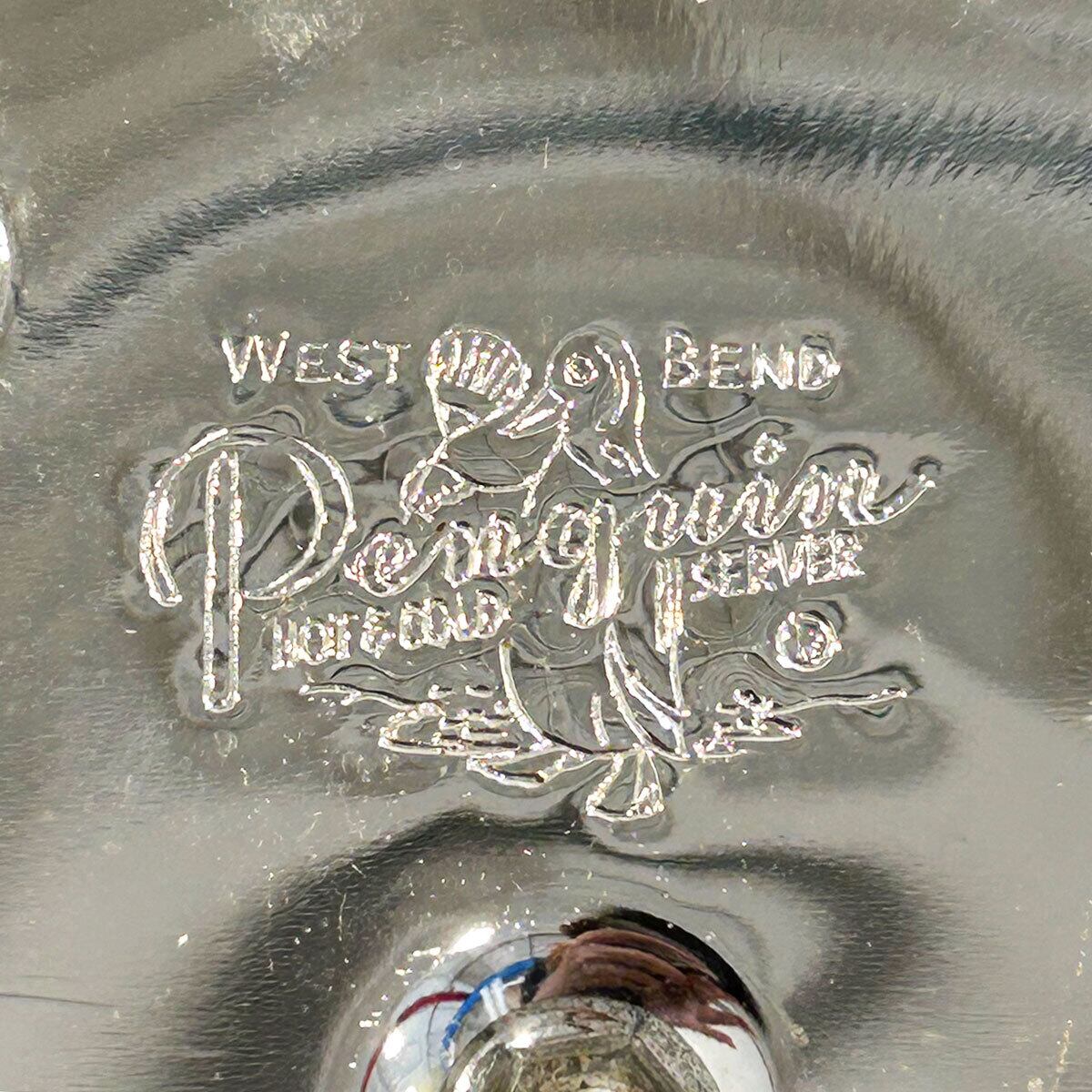 50s West Bend Aluminum Co. penguin hot & cool vintage server