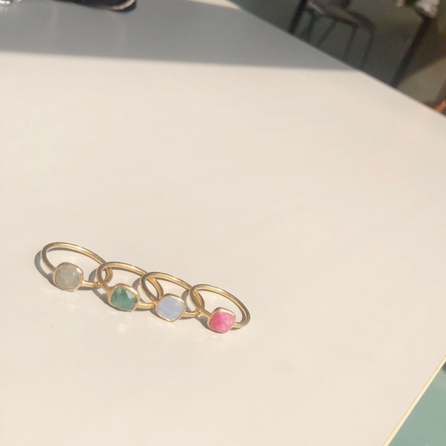 【予約販売】silver925 nemo stone gold ring（4colors）3〜21号