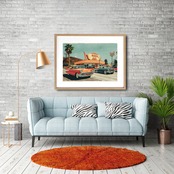 Route 66 American Diner｜1950年代アメリカのレトロスピリットを描いたポスター｜自由と旅の記憶が香るヴィンテージインテリアA3ポスター