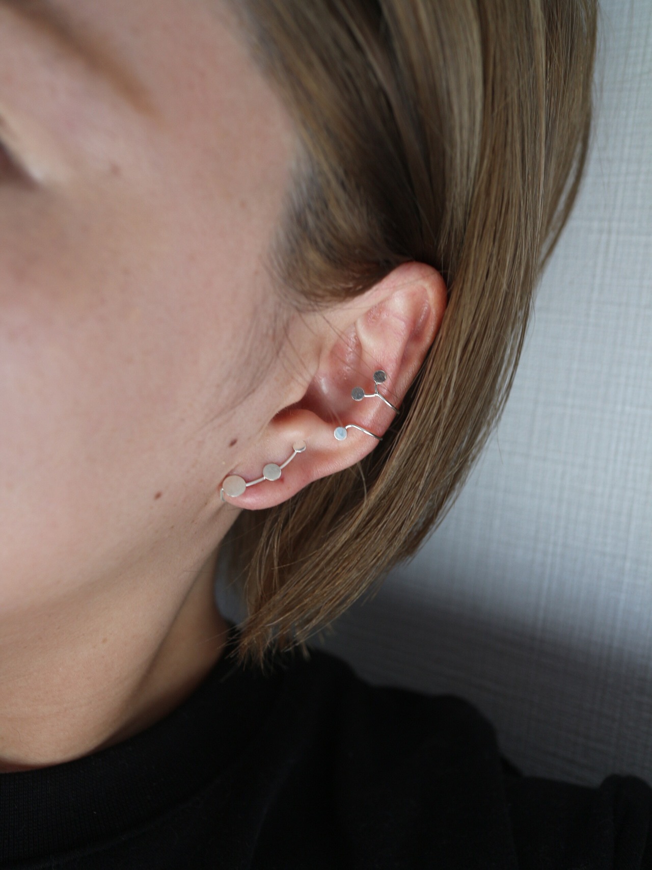 3連まるシルバーイヤーカフ