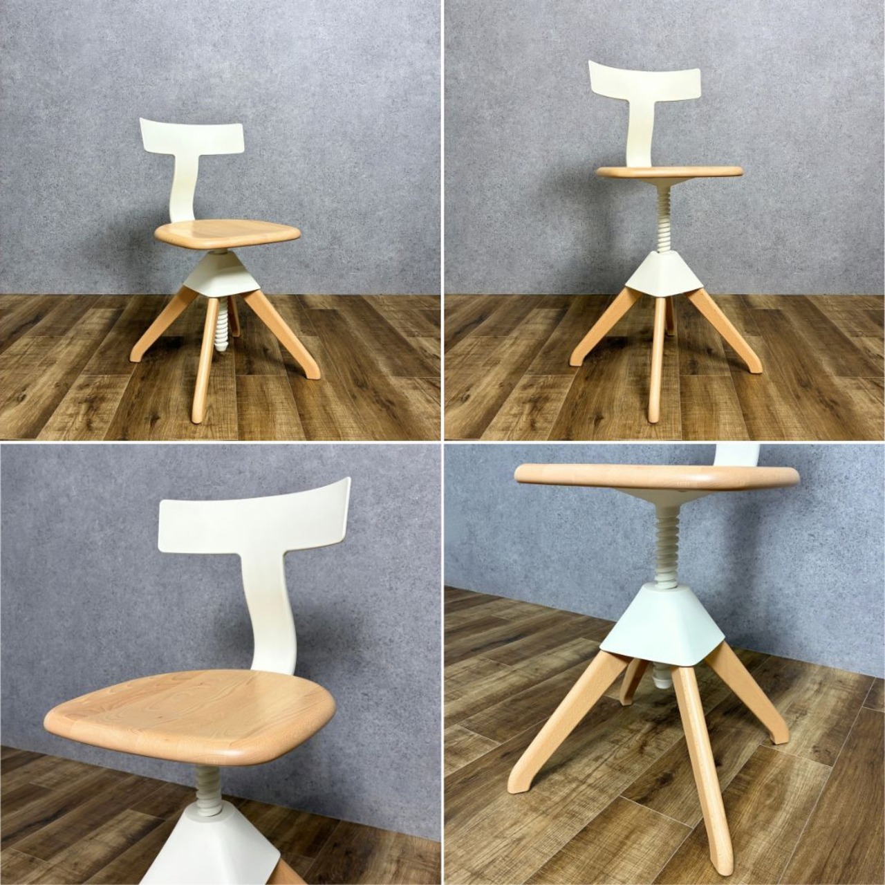 【展示品】MAGIS TUFFY-The Wild Bunch natural × white マジス タフィー ザ・ワイルド バンチ ナチュラル × ホワイト スツール チェア 高さ調整可能 デザイナーズ家具 ホワイト系【送料無料】