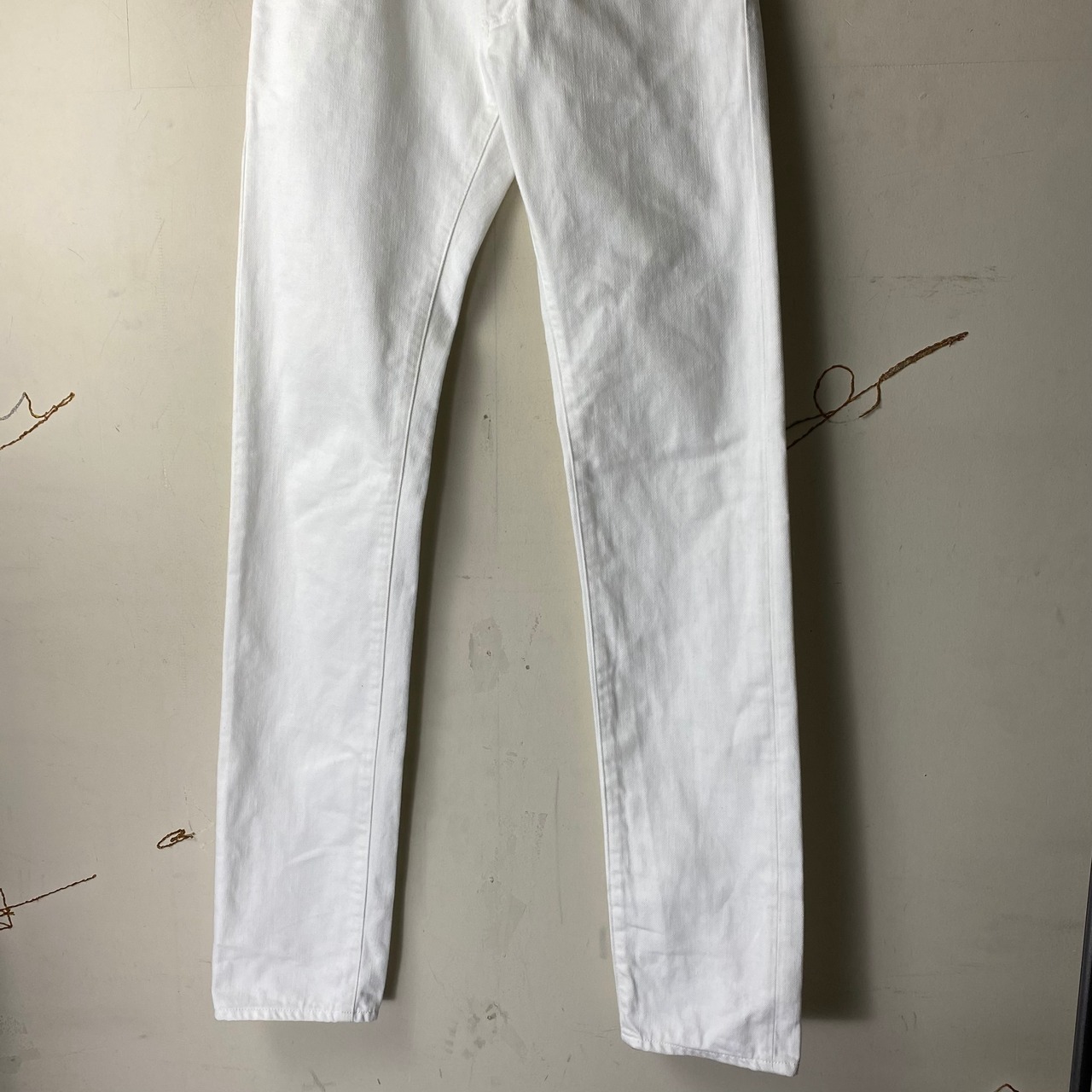 DIOR HOMME white denim skinny pants