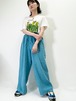 Vintage Turquoise Blue Linen Pants Made In USA