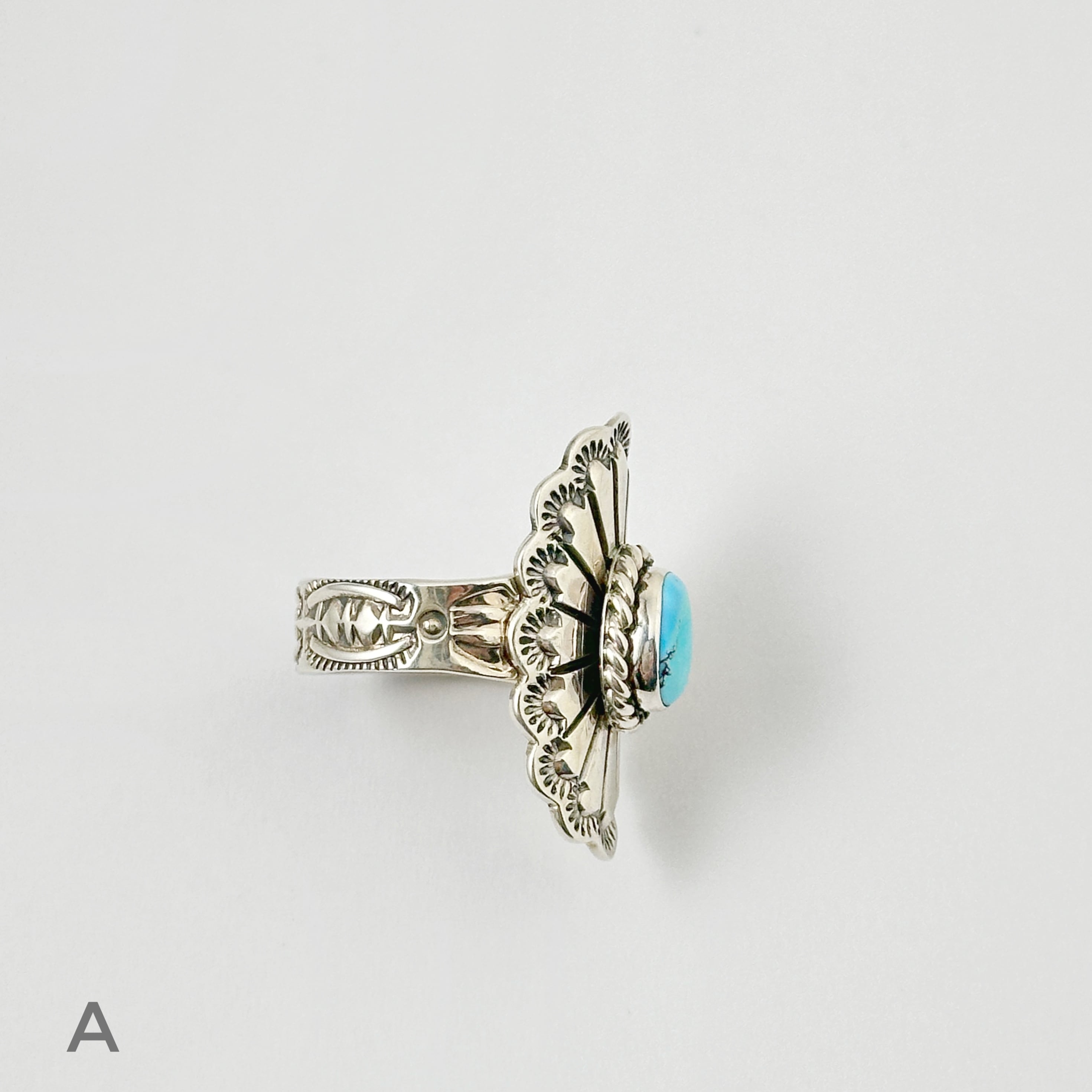 Indian Jewelry】ゴールデンヒル ターコイズ フリーサイズ リング 指輪