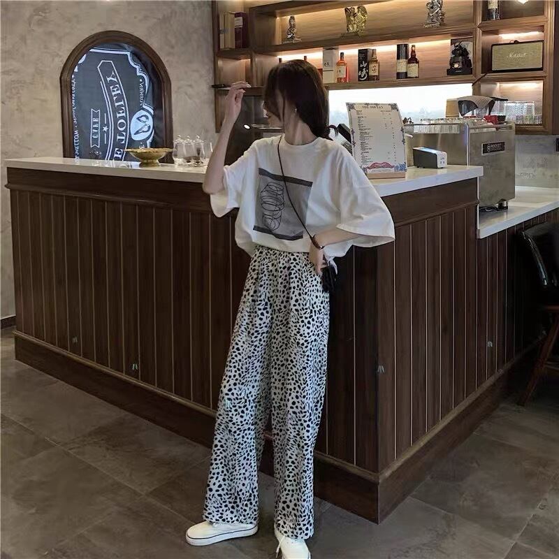 レオパード柄パンツ×ロゴTシャツ No.00030 | 7822