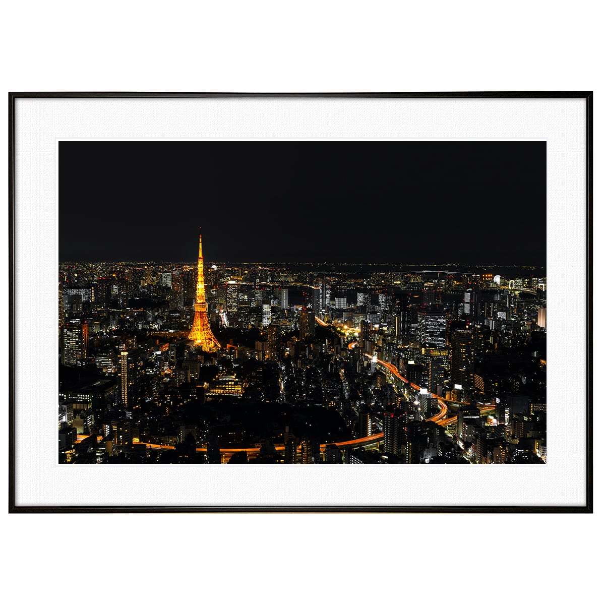 夜景写真 日本 東京タワー インテリアアートポスター額装 AS0946