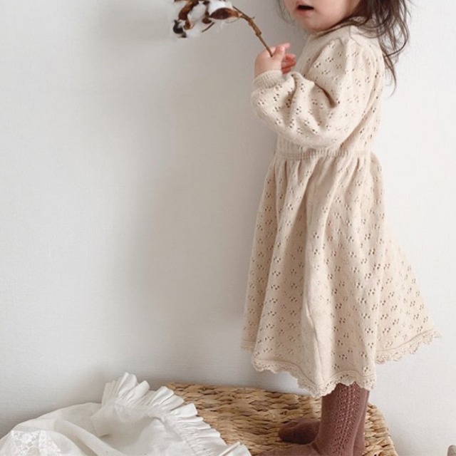 《一部即納》petit dot knit onepiece