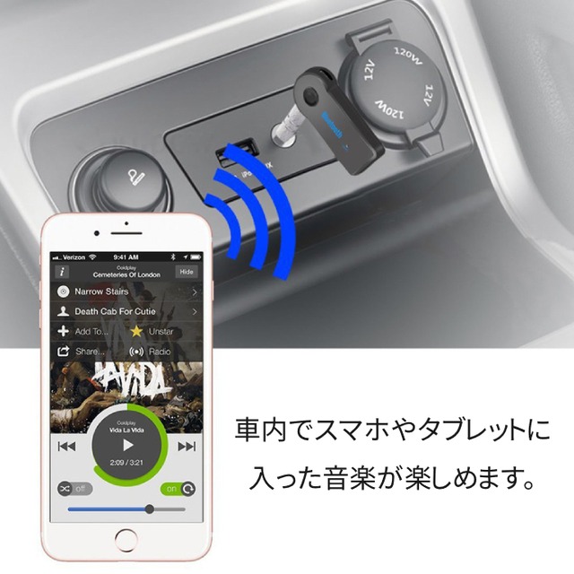 Bluetooth オーディオ レシーバー 受信機 車 Aux ブルートゥース ミュージックレシーバー ワイヤレス スピーカー Iphone スマホ Gi Ar 001 株式会社ギャレリアインターナショナル