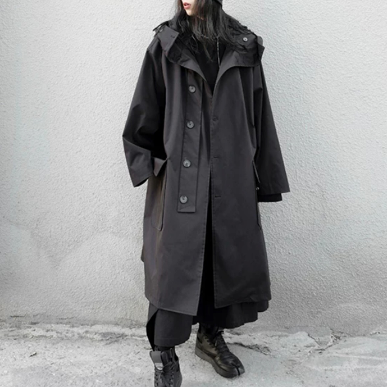 Hooded trench coat(ME502)