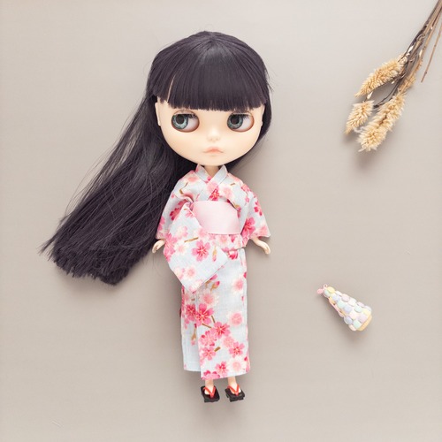 【夏限定】浴衣セット（桜水色帯ピンク）リカちゃんネオブライス