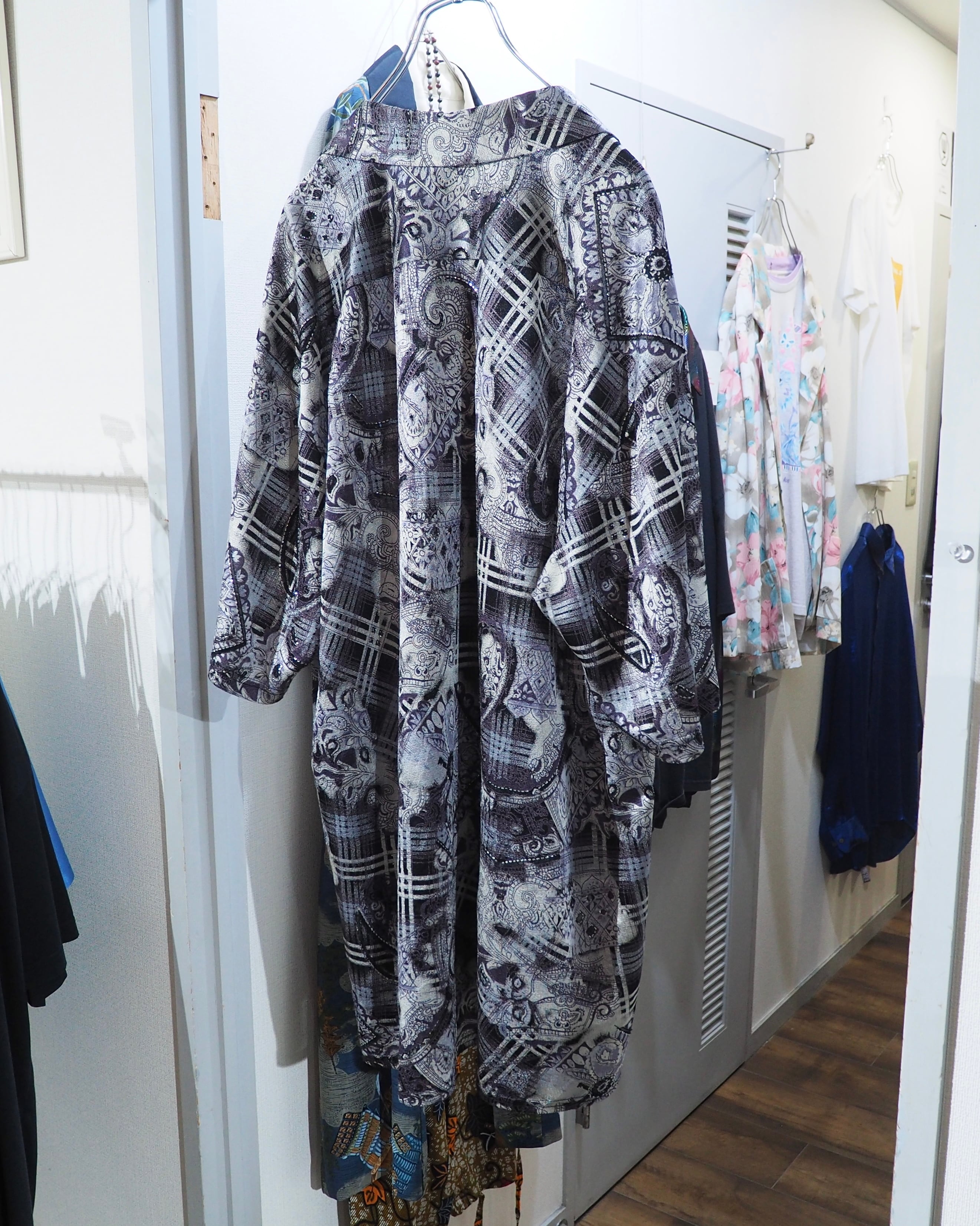 " PRONTI - Special " Luxury Mode pattern Drape loose SS open collar Shirt