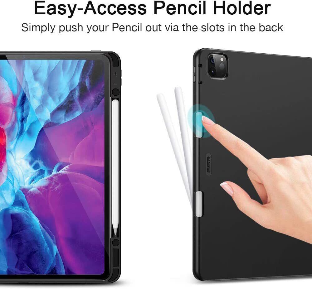 iPadPro 12.9 ケース Pencilホルダー付き ソフトフレキシブルTPUバック