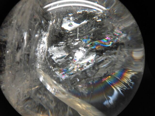 【送料無料】【高品質】約13cmブラジル産天然レインボー水晶玉