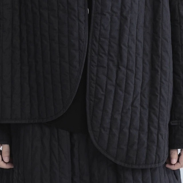 Asymmetric quilted short coat C0756
