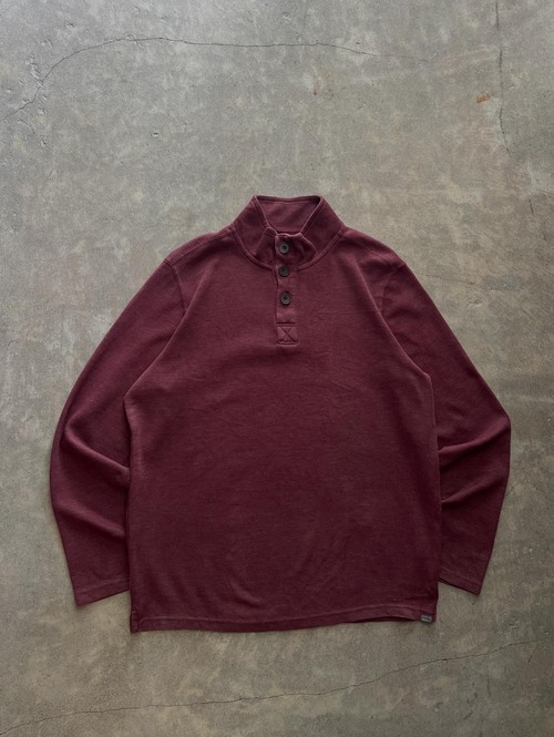Eddie Bauer エディーバウアー Tall L ボタンネック 長袖カットソー ボルドー