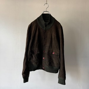 90's Moss Green Balster Suède Jacket