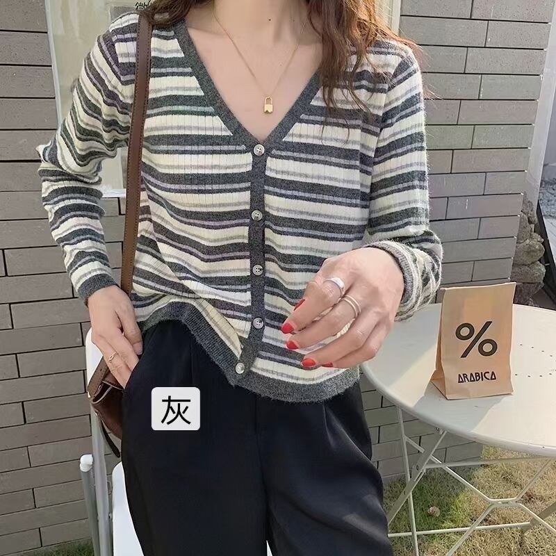 ボーダーニットカーディガン　AJ12541-755