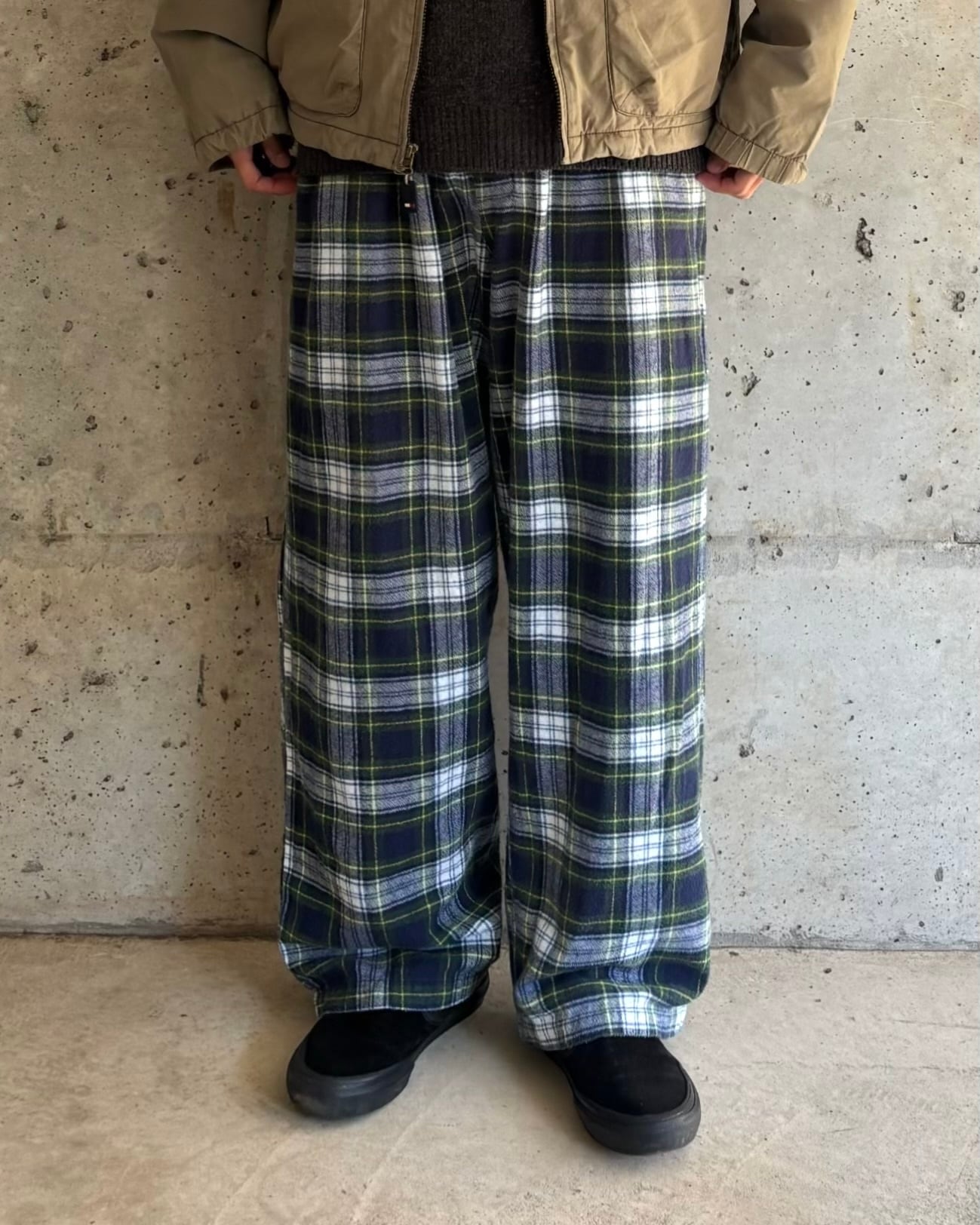 90s LITANI extra wide linen slacks 
