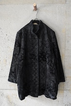 Crushed Velour Stand-Collar Coat