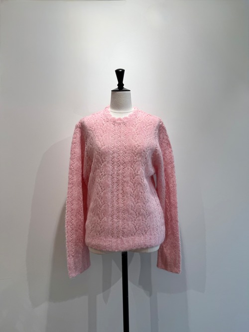 jonnlynx/JL225-KN1050 MOHAIR SUKASHI KNIT PULLOVER Pink