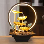 卓上噴水 ライトリング付き USB電源リラクゼーション家の装飾 リビングルーム オフィスの装飾 ギフト プレゼント リラクゼーション