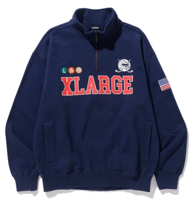 XLARGE】HOCKEY HALF ZIP SWEATSHIRT ハーフジップ ハーフジップ