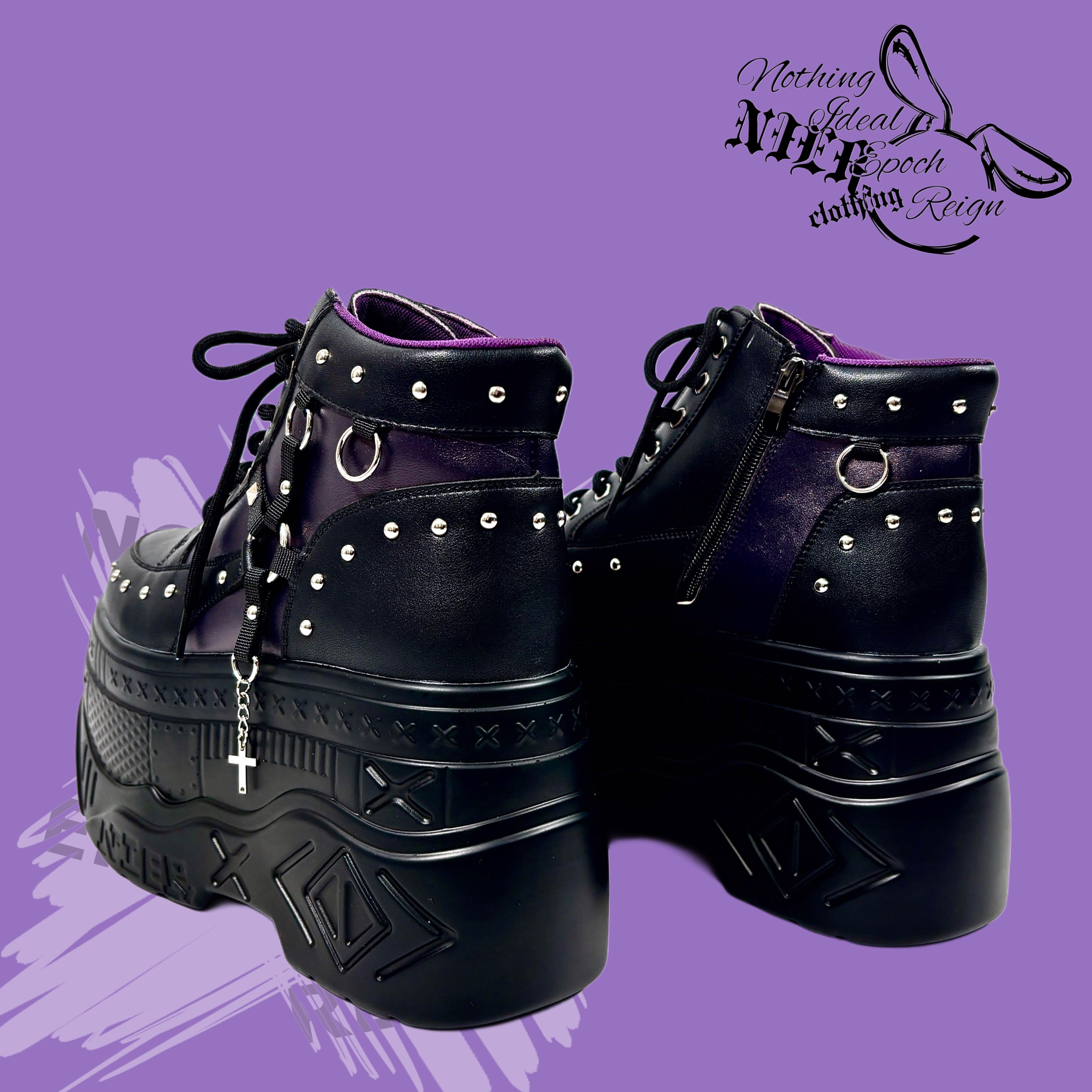 各サイズ先着20点50%OFF】高品質GOTHIC厚底スニーカー【NIGHT PURPLE