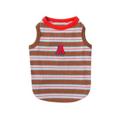 予約【andblank】A Stitch Stripe Sleeveless (Brown)