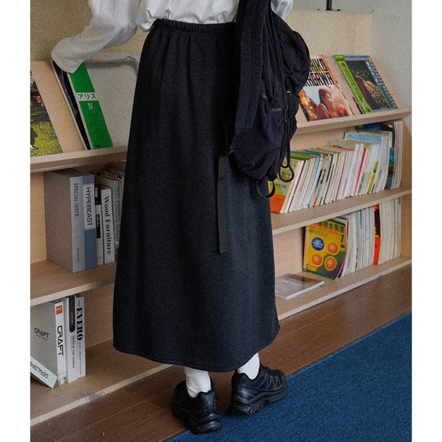 drawstring long skirt J00159