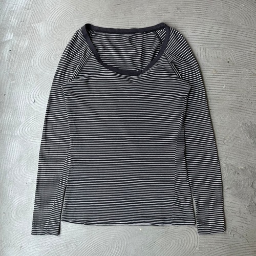 Striped U-neck L/S T-shirt