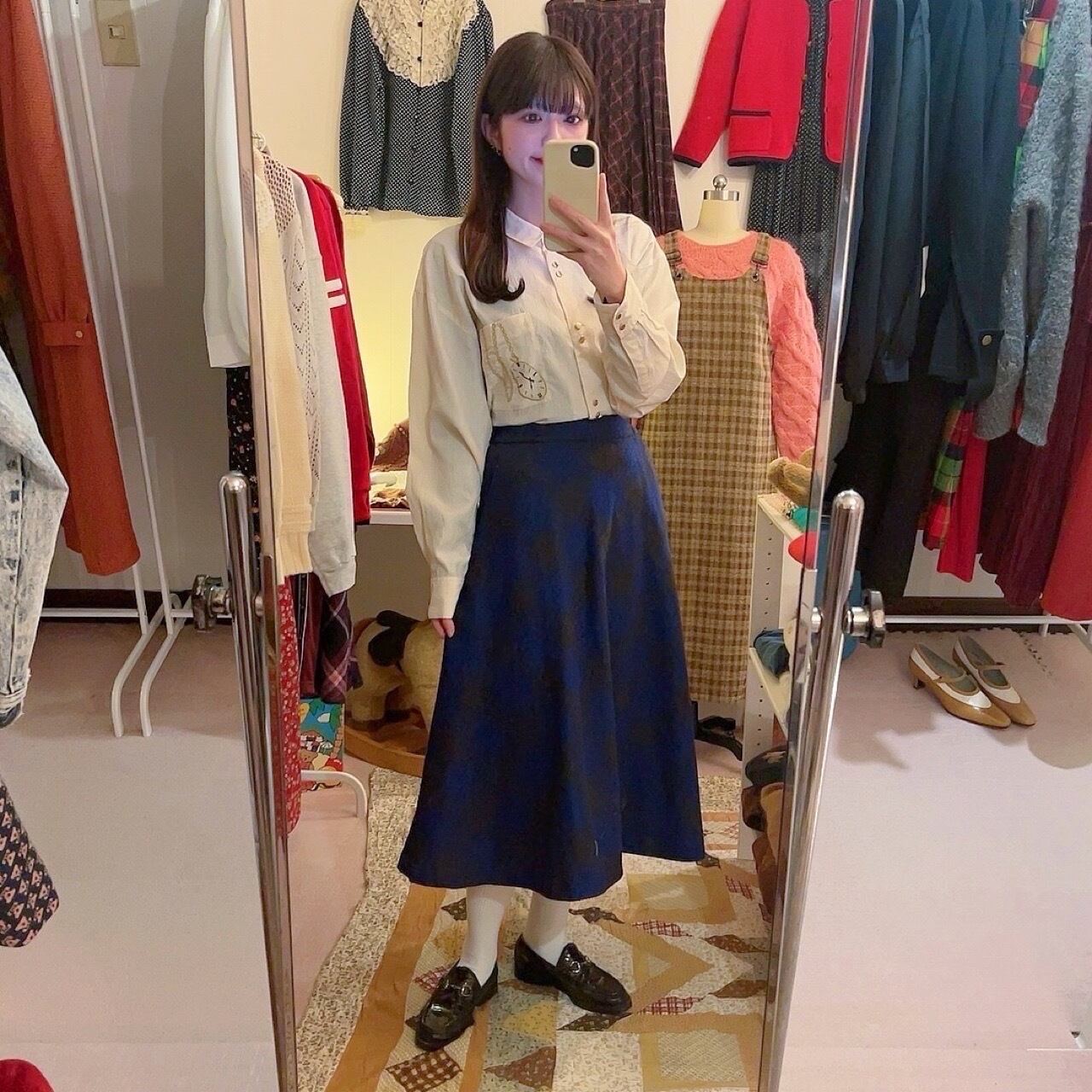 pocket watch crepe blouse