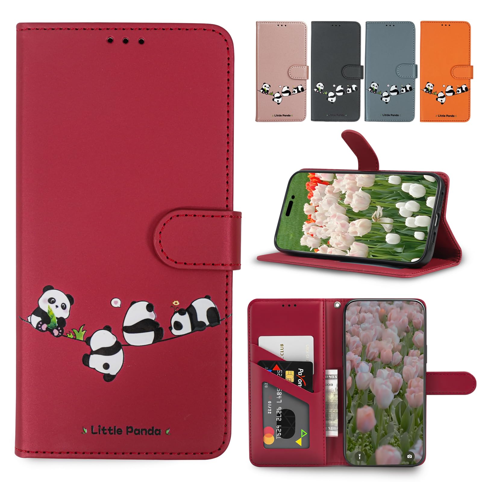 Ygejcjx 対応 Galaxy A53 ケース 手帳型 アンドロイド GalaxyA53スマホケース Galaxy a53 5G ケース 手帳型 ギャラクシーa53ケース SCG15 カバー sc-53c 携帯ケース 耐衝撃 磁気スイッチ 横置き機能 財布型 カード収納 かわいい 適用する ギャラクシーSC53C 5g 携帯カバー -レッド