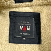 希少 VAN JAC ヴァンヂャケット 裏ボアフリース ランチ コート モールスキン サイズ M /ネイビーブラック/当時物/ビンテージ/C-TK1309