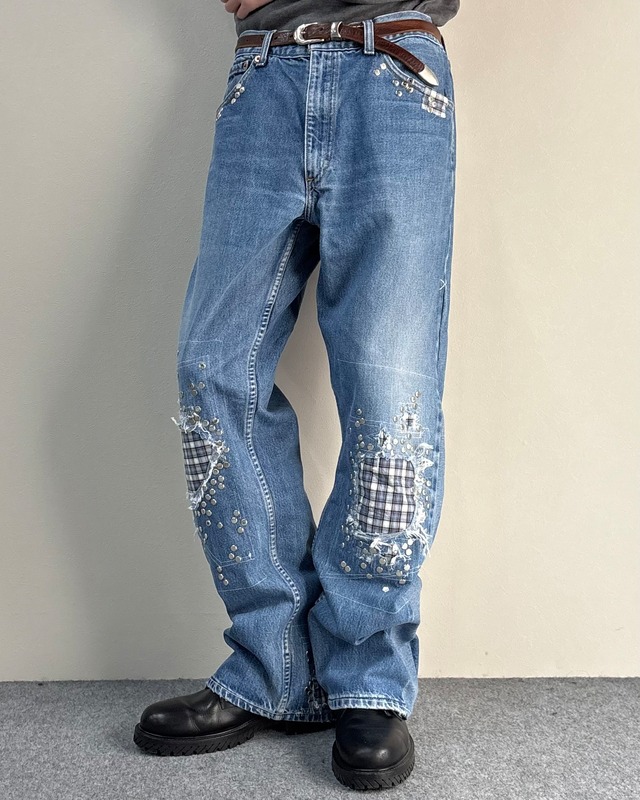 【Hannah Creak】Studded Jeans Wide Leg