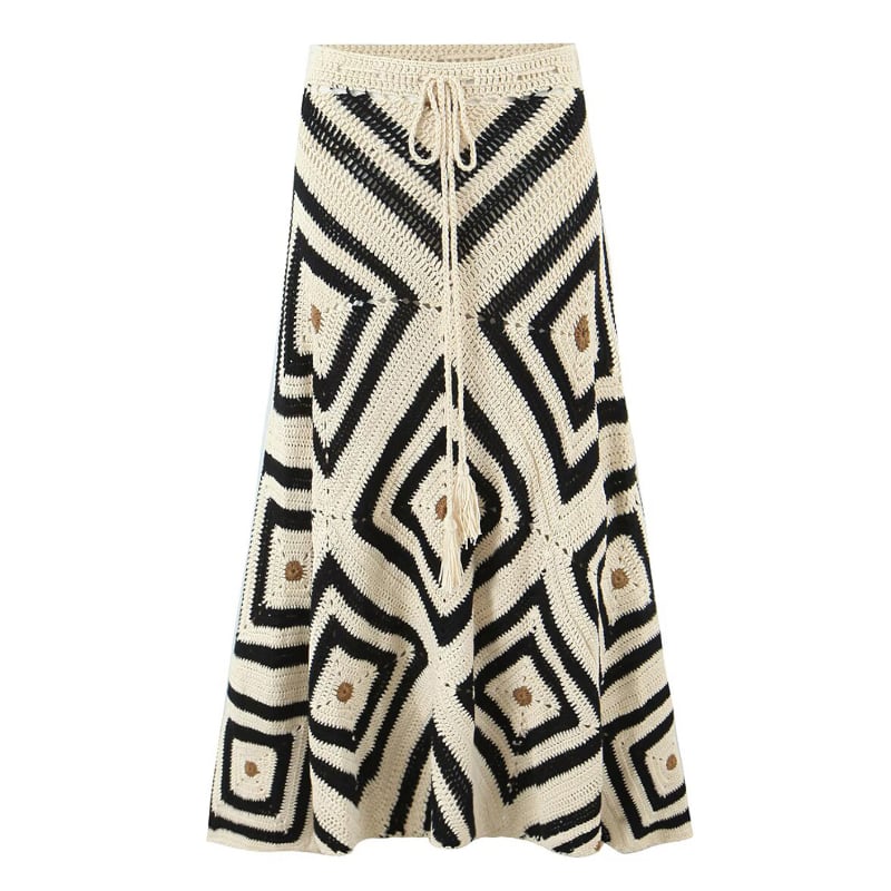 Black & White Granny Square Skirt S0194
