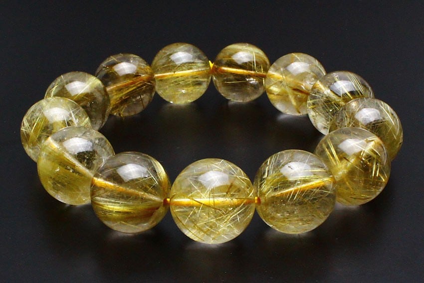 ゴールド タイチンルチルクォーツ ブレスレット 17mm 211-3368