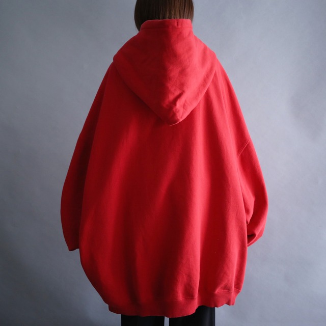 "Champion" super over size wide silhouette zip-up sweat parka