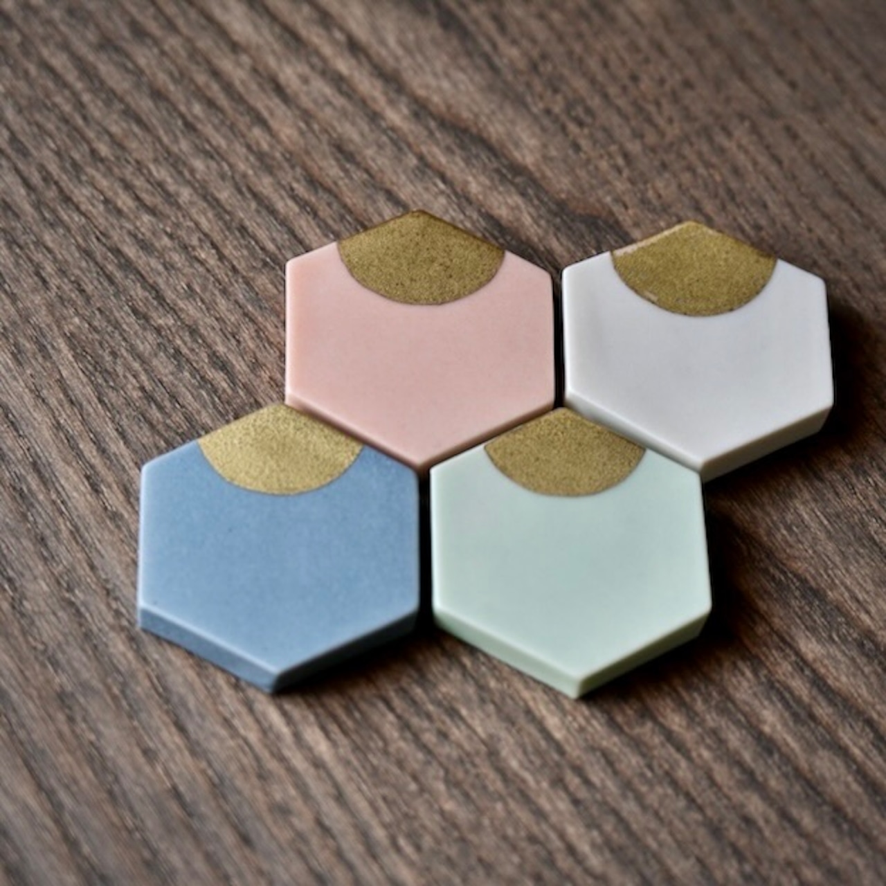 MUMCA 丸谷牧子 作 六角箸置き ◯もよう Hexagonal Chopstick Stand/ 2104400000450