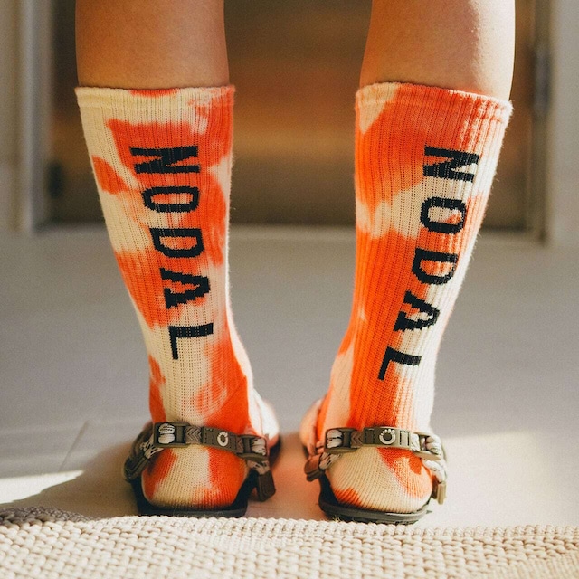 【NODAL】Tie Dye Logo Socks（Orange）