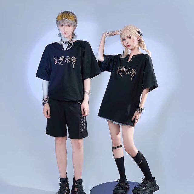 【之x卿堂】★Tシャツ★ブラック ホワイト 夏服 古詩 百毒