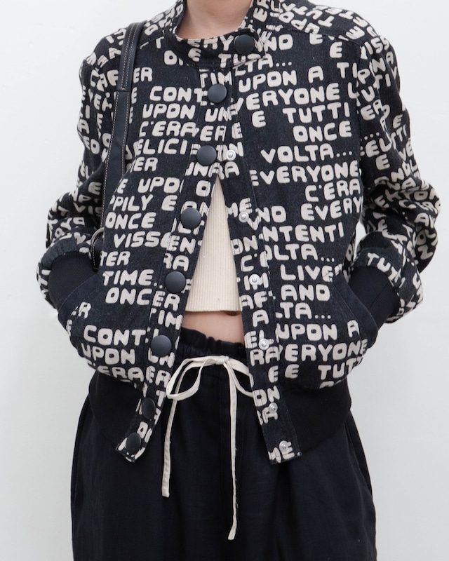 2000s MOSCHINO - typographic linen jacket