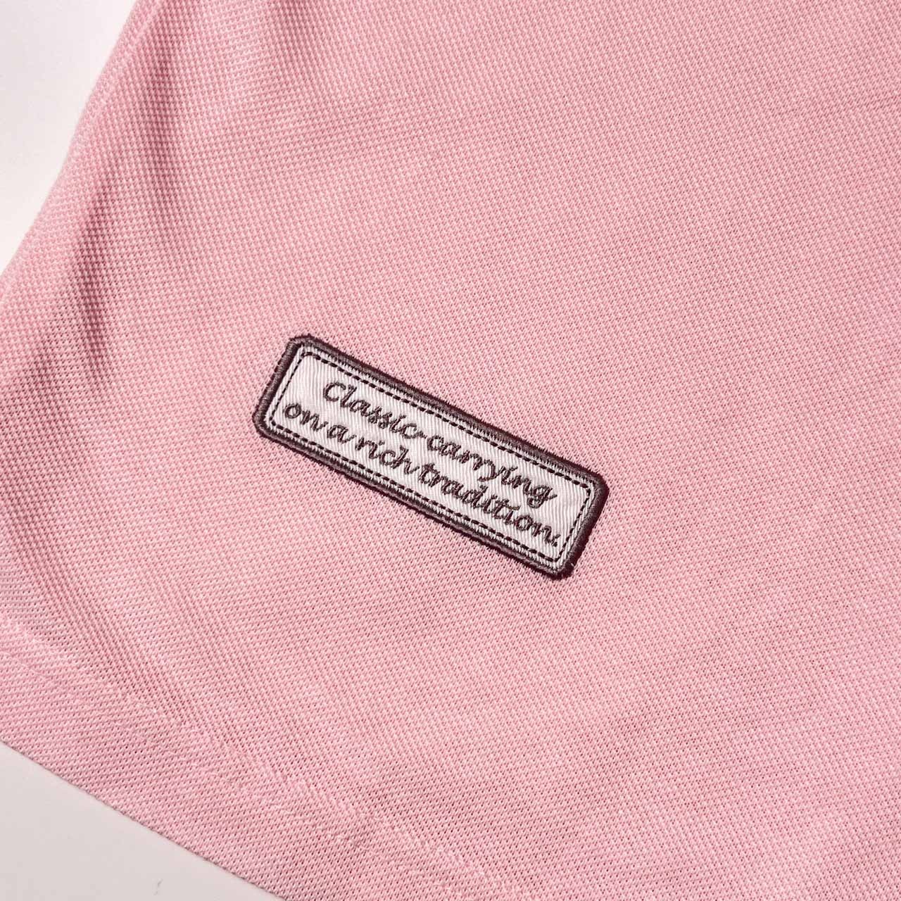 adabat アダバット ワンポイント 鹿の子 半袖 ポロシャツ 46/ピンク メンズ ゴルフ